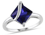 1.80 Carat (ctw) Lab-Created Blue Sapphire Ring in Sterling Silver
